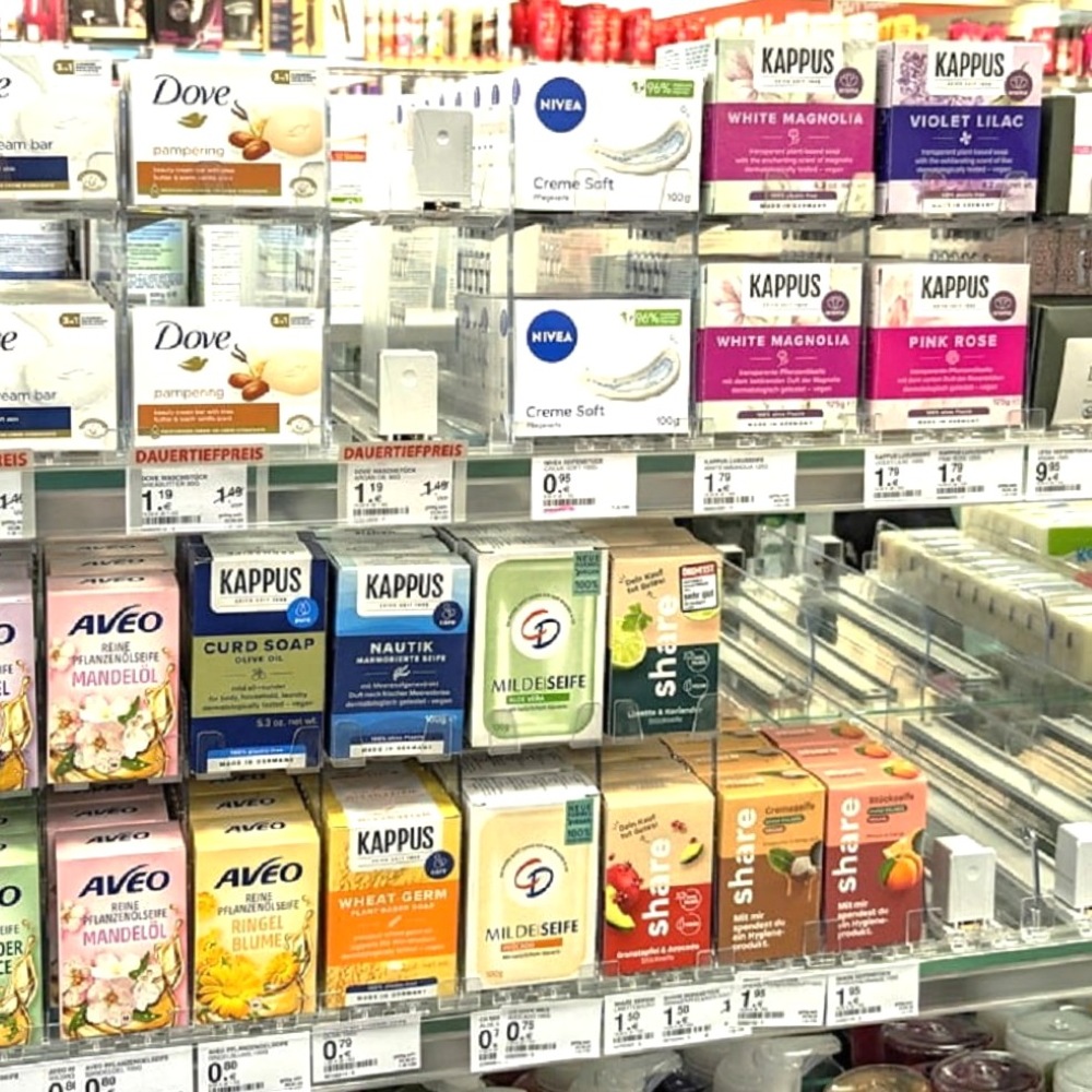 POS-T Duplex XL for 2-layer presentation showing double-level shelving system