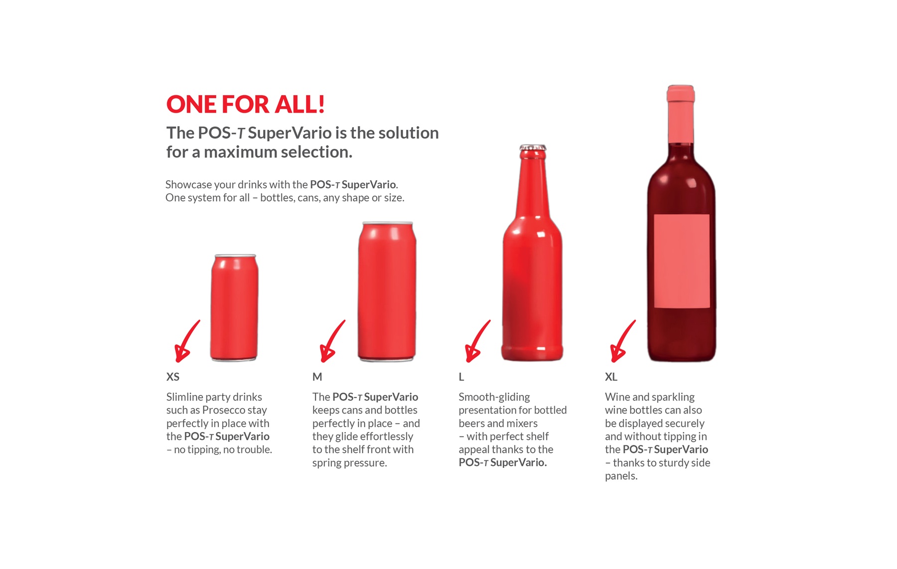 POS-T SuperVario channel adjusting from 2.09 to 3.82 inches width with single finger